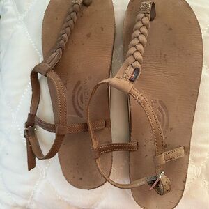 Rainbow Women's Brown Braided Sandals